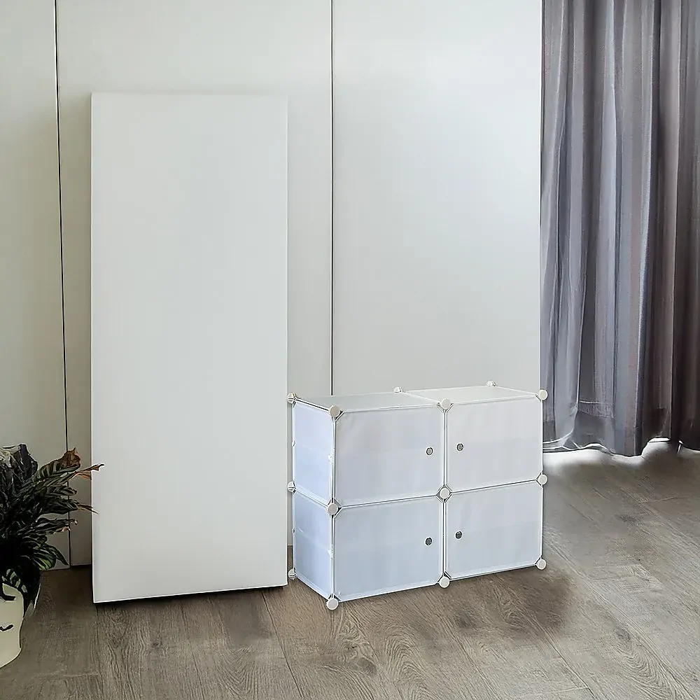 White Cube DIY Shoe Cabinet Rack Storage Portable Stackable Organiser Stand. Price