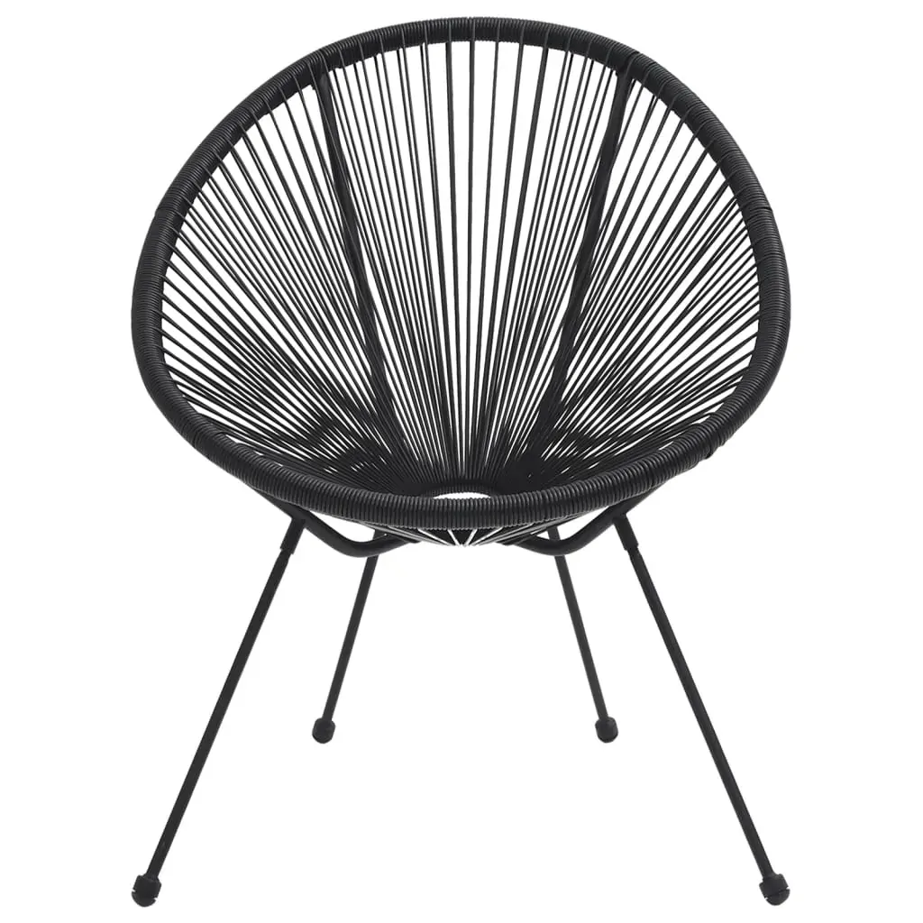 Outdoor Dining Set PVC Rattan Black Price