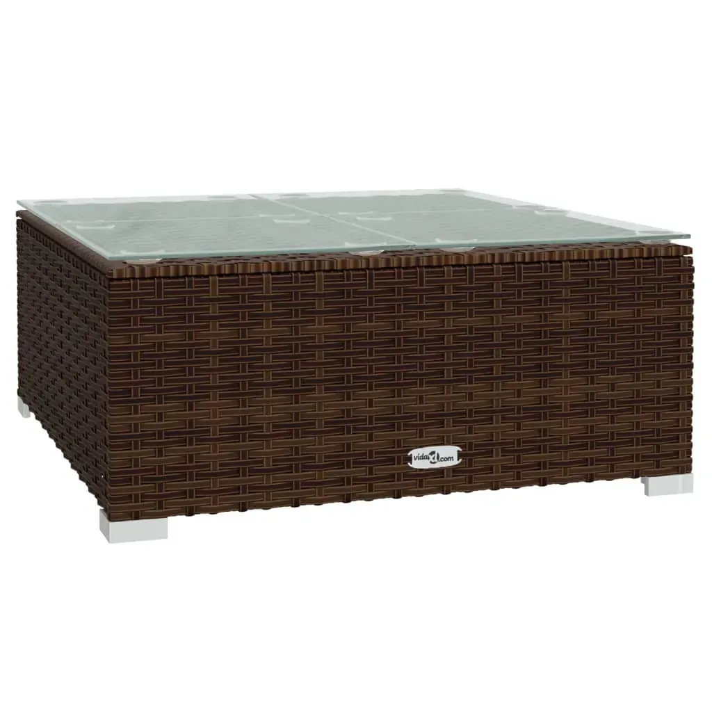 Garden Lounge Set with Cushions Poly Rattan Brown Price
