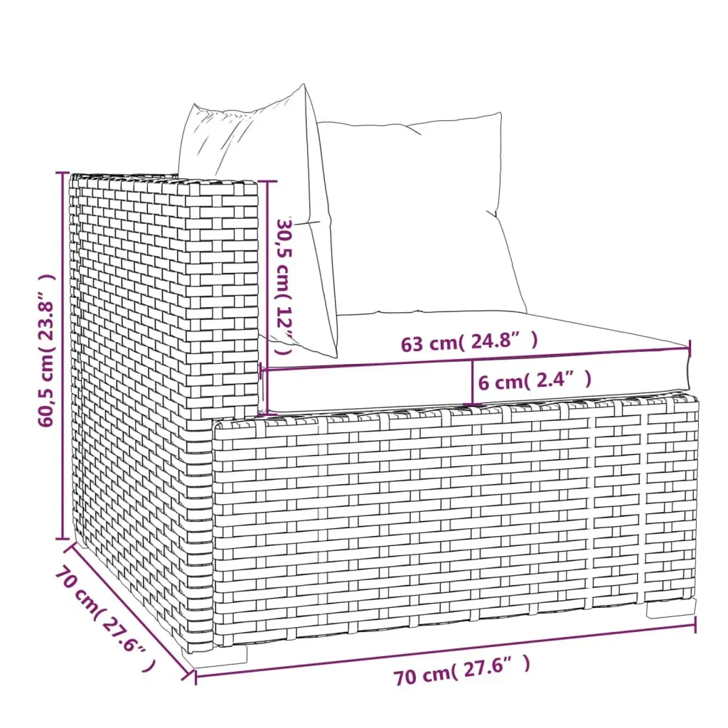 Garden Lounge Set with Cushions Brown Poly Rattan Price
