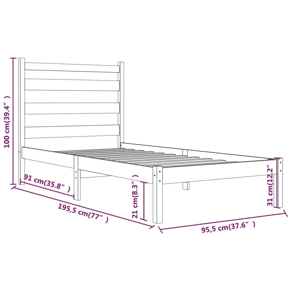 Acres Bed Frame Solid Wood Pine Price