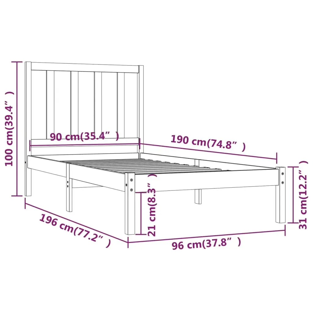 Amboy Bed Frame Solid Wood Pine Price