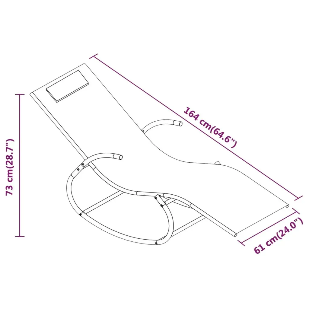 Rocking Sun Lounger Steel and Textilene Price