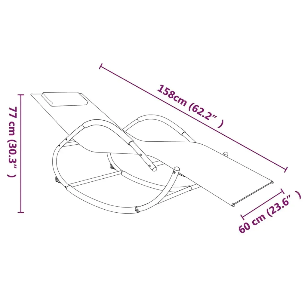 Rocking Sun Lounger Steel and Textilene Price