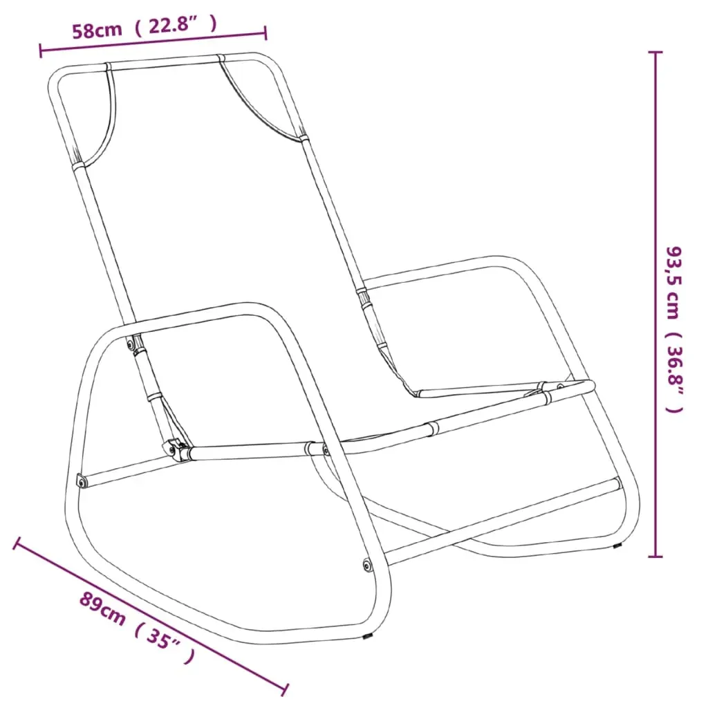 Rocking Sun Lounger Steel and Textilene Price