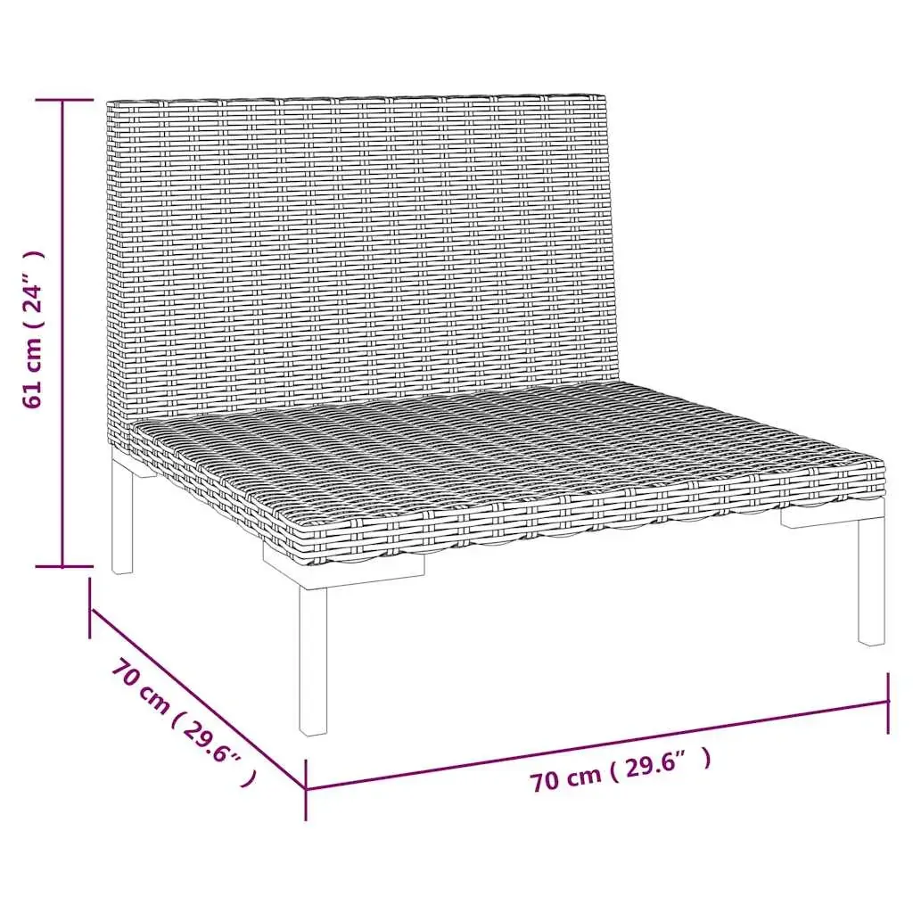 Garden Sofa with Cushions Half Round Poly Rattan Price