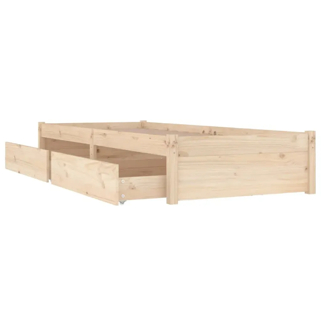 Bed Frame with Drawers 92x187 cm Single Bed Size Price
