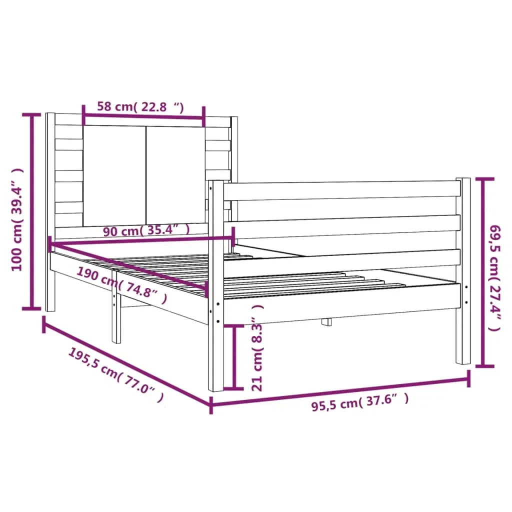 Allison Bed Frame Solid Wood Pine Price