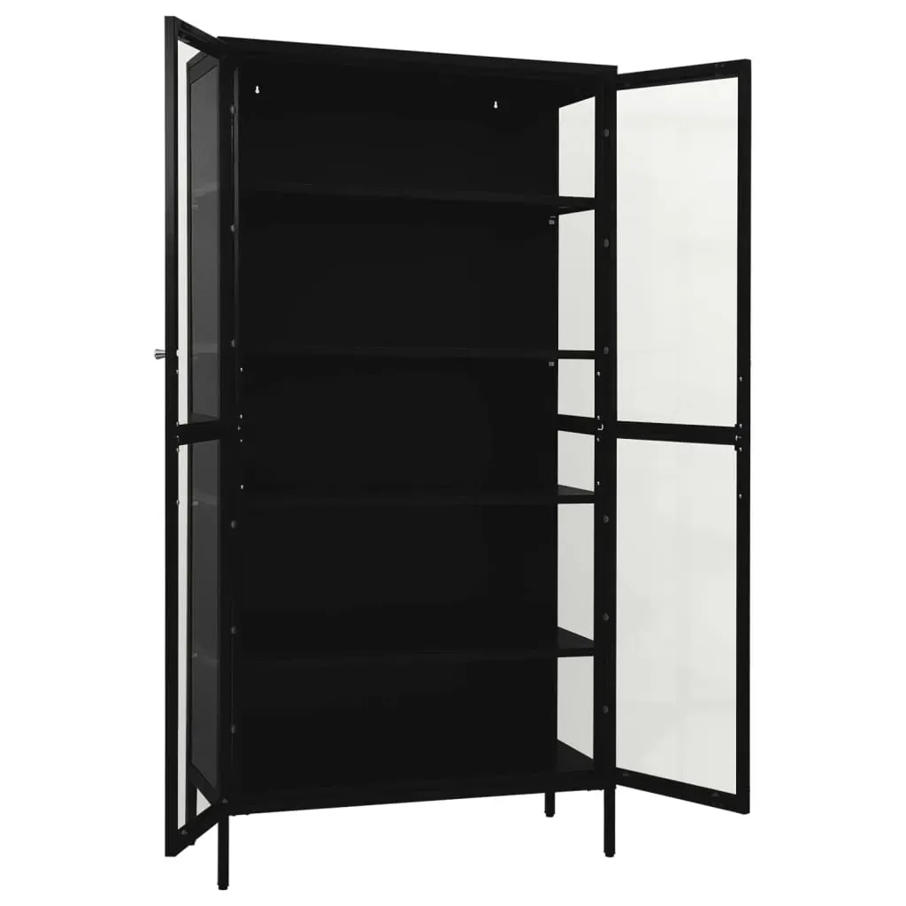 Display Cabinet 90x40x180 cm Steel and Tempered Glass Price