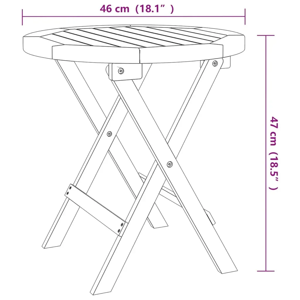 Bistro Table Ø46x47 cm Solid Acacia Wood Price