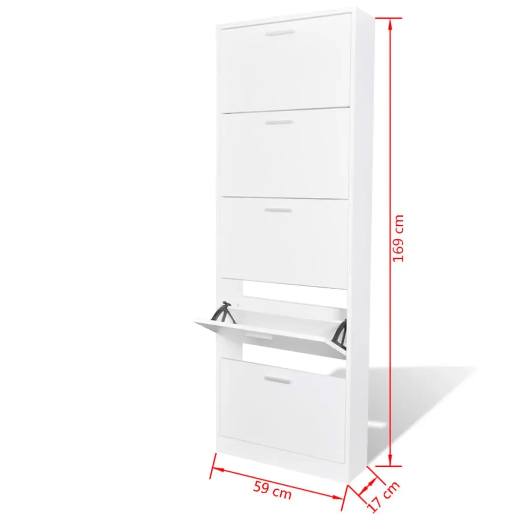 Wooden Shoe Cabinet with 5 Compartments Price