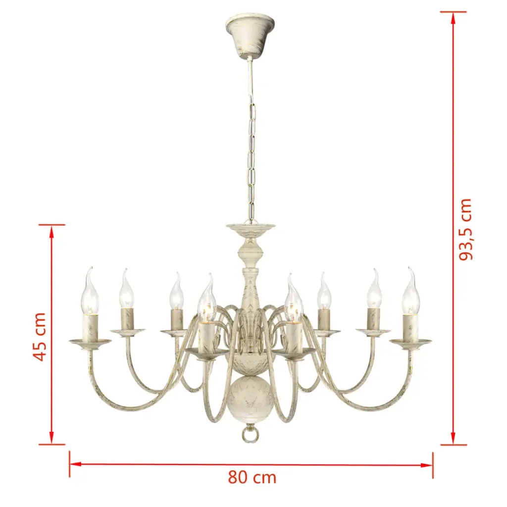 Antique Metal Chandelier 8 x E14 Bulbs Price