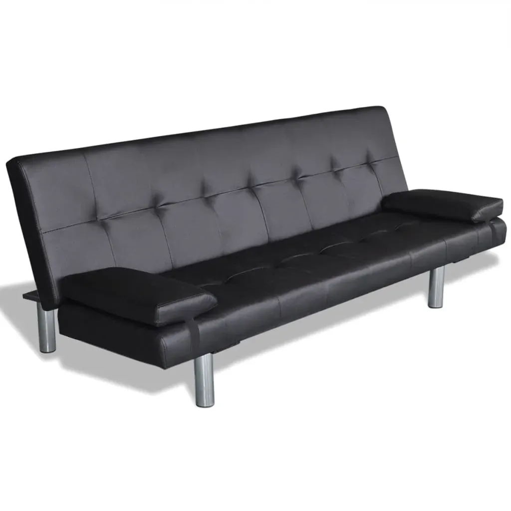 Rutland Sofa Bed with Two Pillows Artificial Leather Adjustable Price