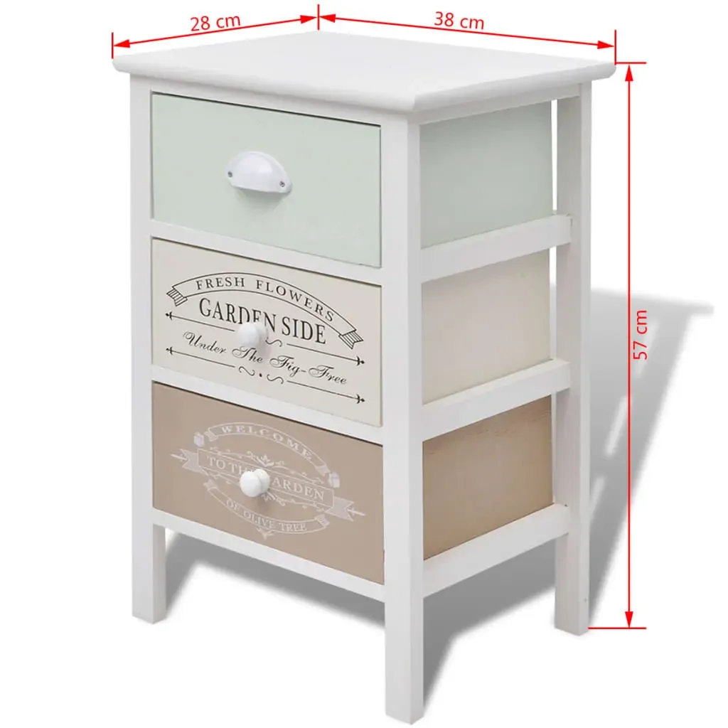 French Storage Cabinet 3 Drawers Wood Price
