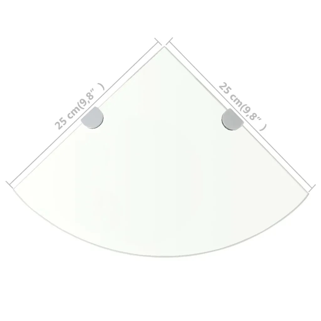 Corner Shelf with Chrome Supports Glass Clear Price