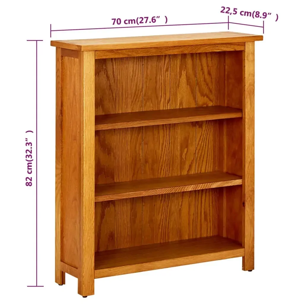 3-Tier Bookcase Solid Oak Wood Price