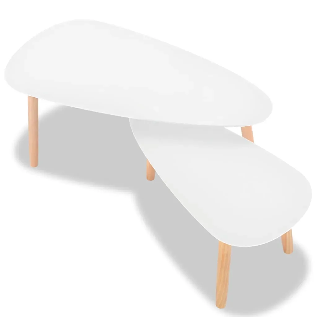 Coffee Table Set 2 Pieces Solid Pinewood Price