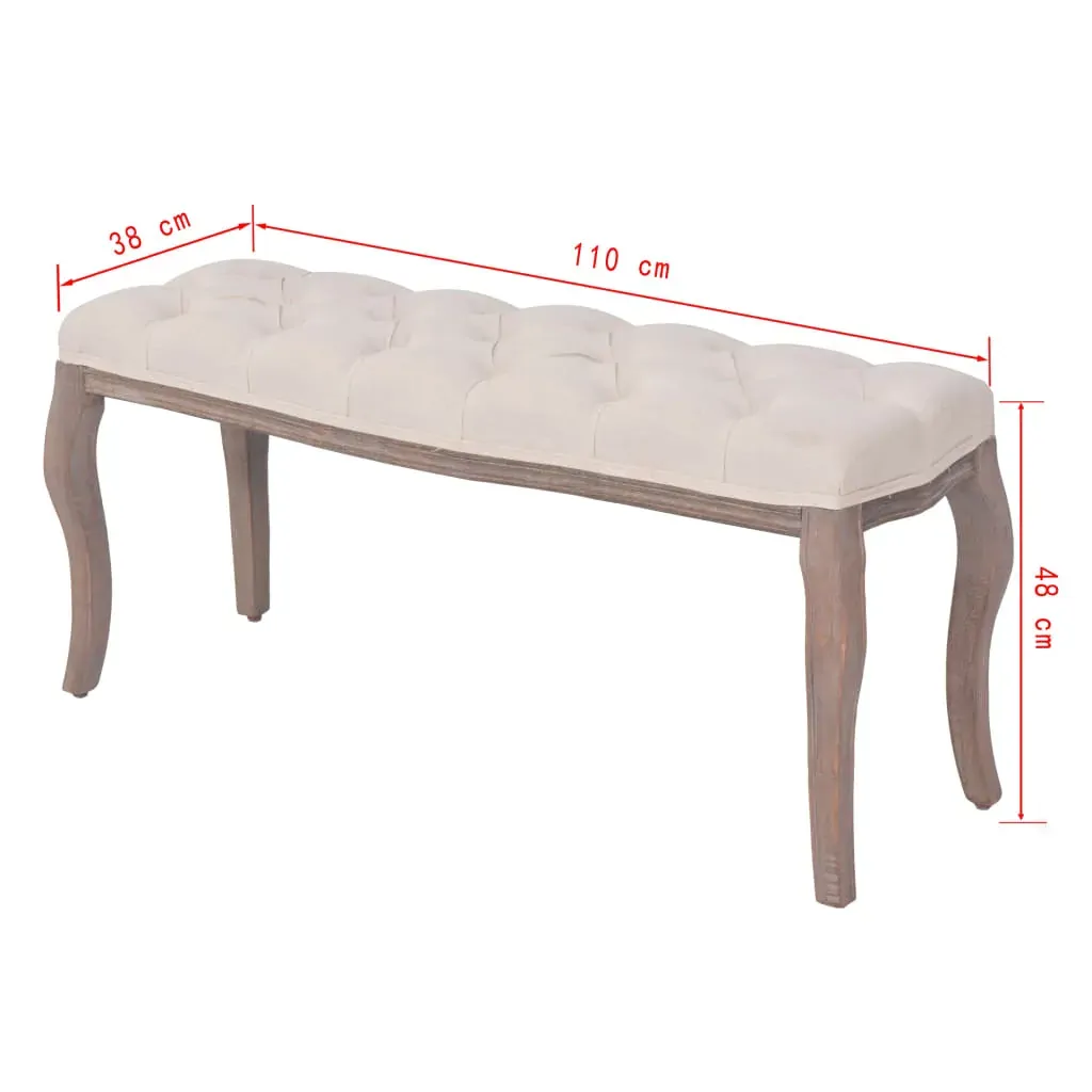 Bench Linen Solid Wood 110x38x48 cm Price