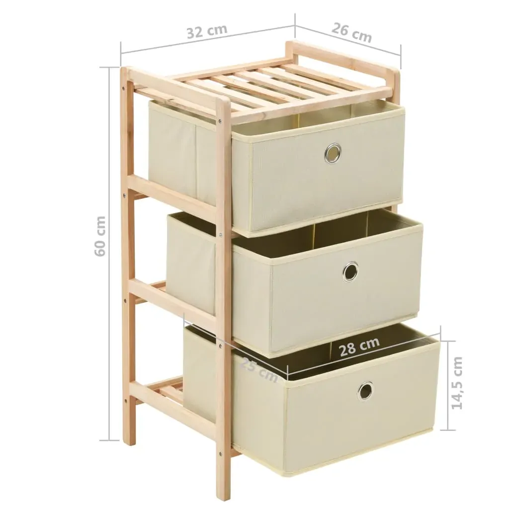 Storage Rack with Fabric Baskets Cedar Wood Beige Price