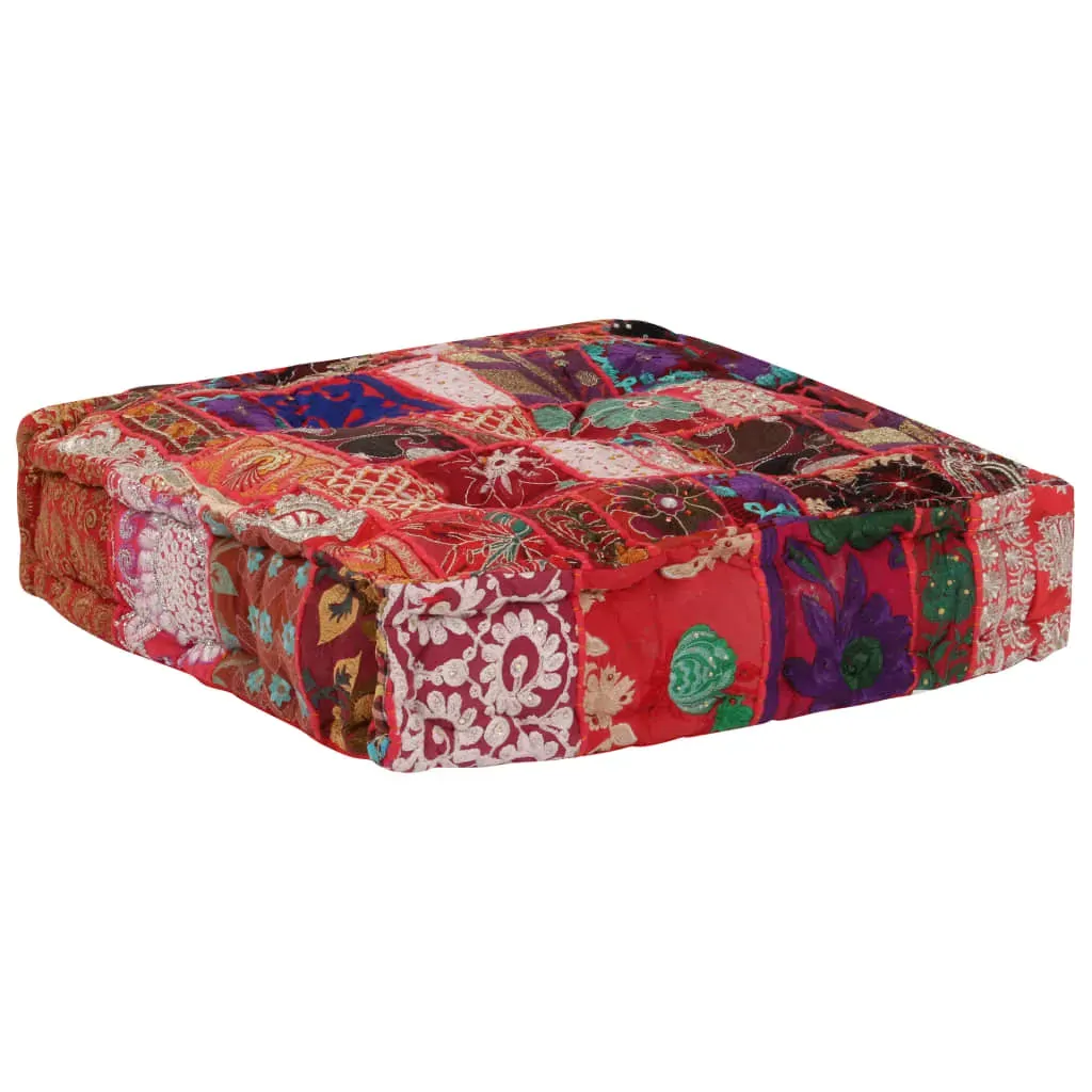 Patchwork Pouffe Square Cotton Handmade 50x50x12 cm Price
