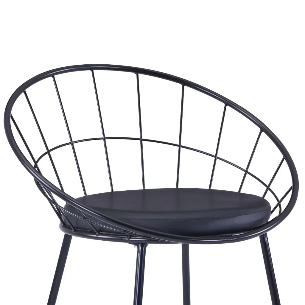Dining Chairs with Faux Leather Seats Black Steel Price