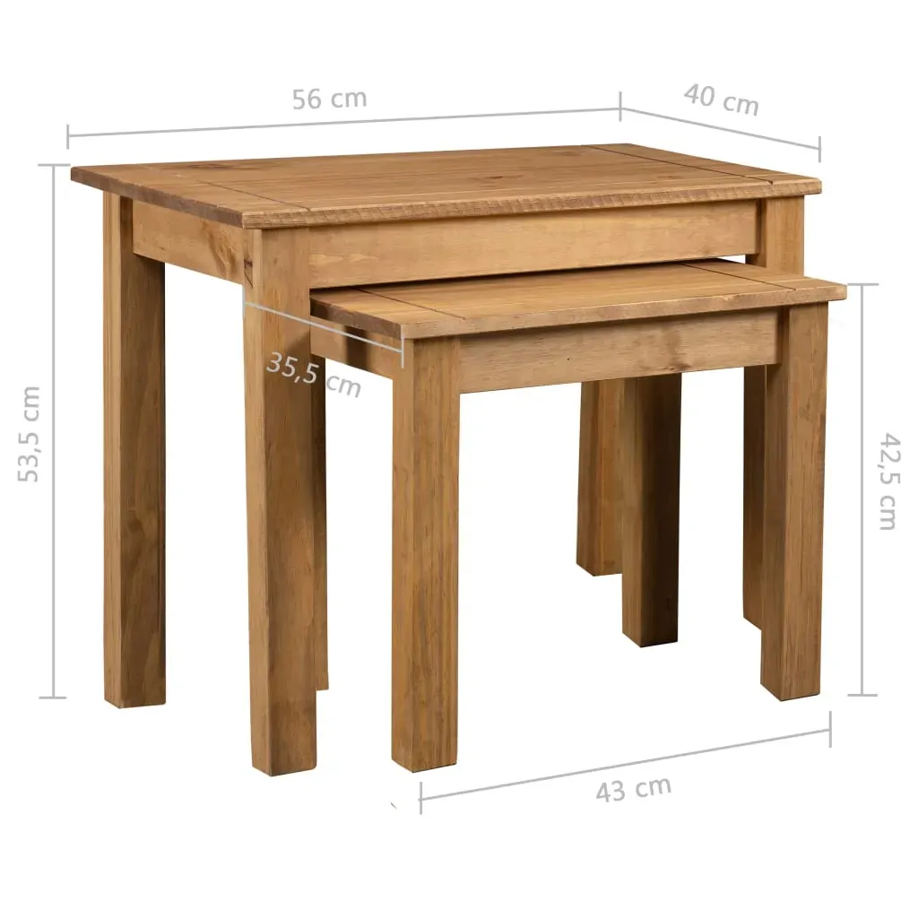 Nesting Tables 2 pcs Solid Pine Wood Panama Range Price