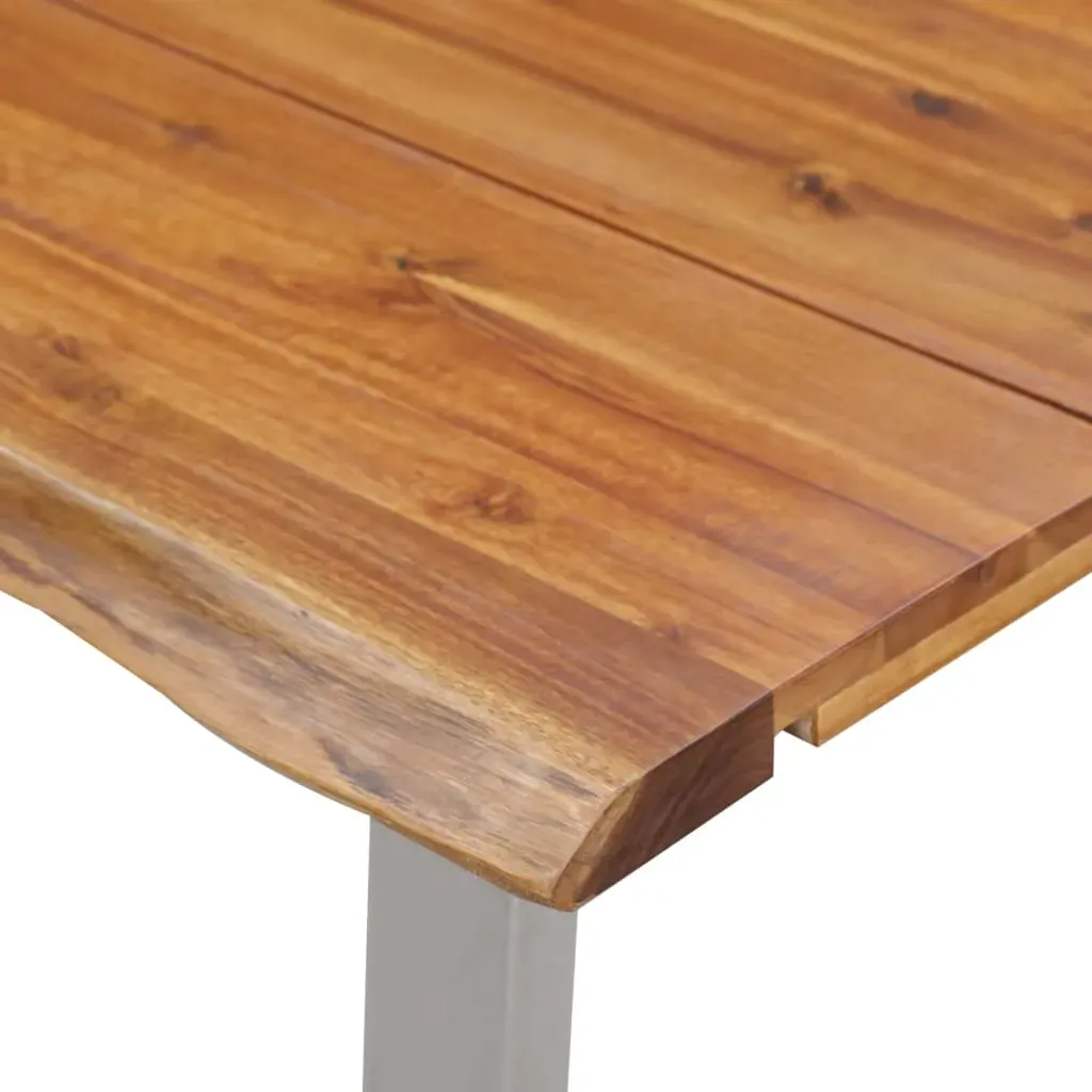 Dining Table Solid Acacia Wood and Stainless Steel Price