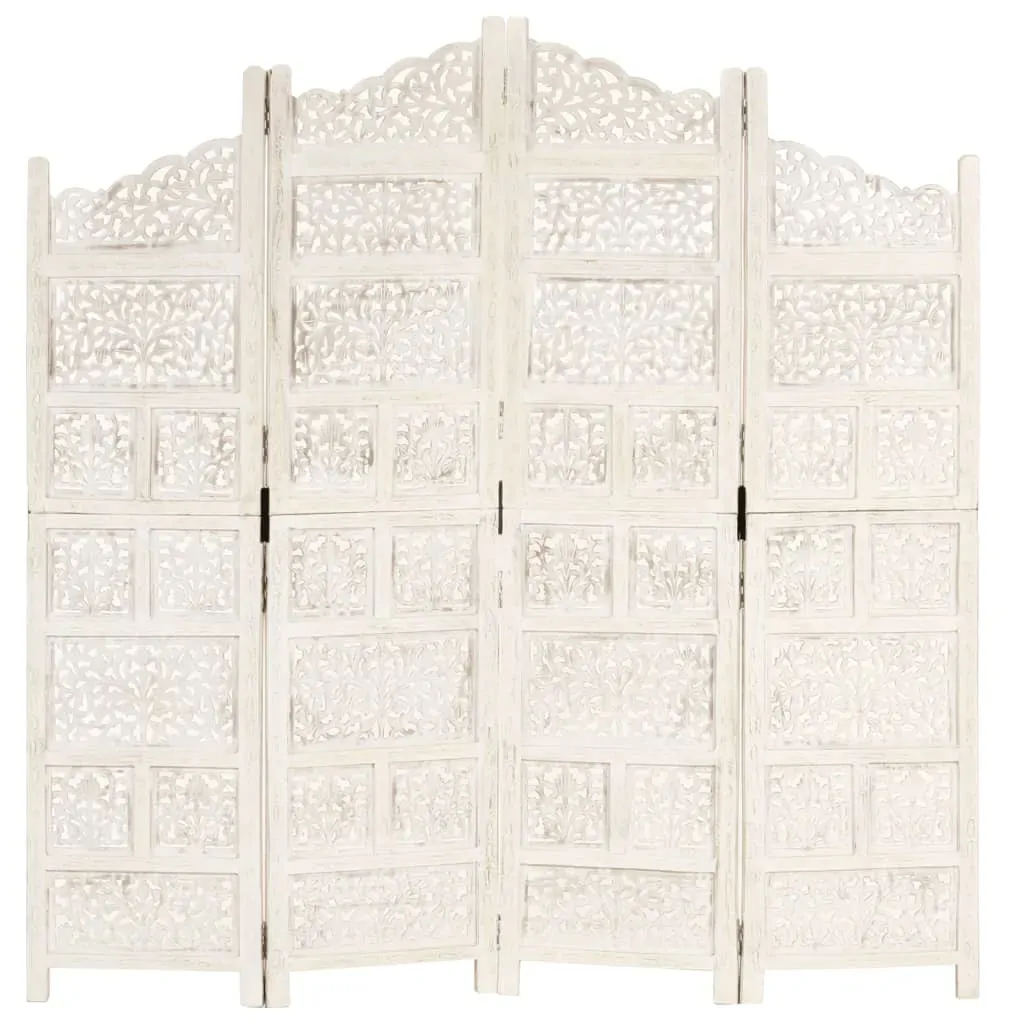 Carneys Hand carved 4-Panel Room Divider 160x165 cm Solid Mango Wood Price