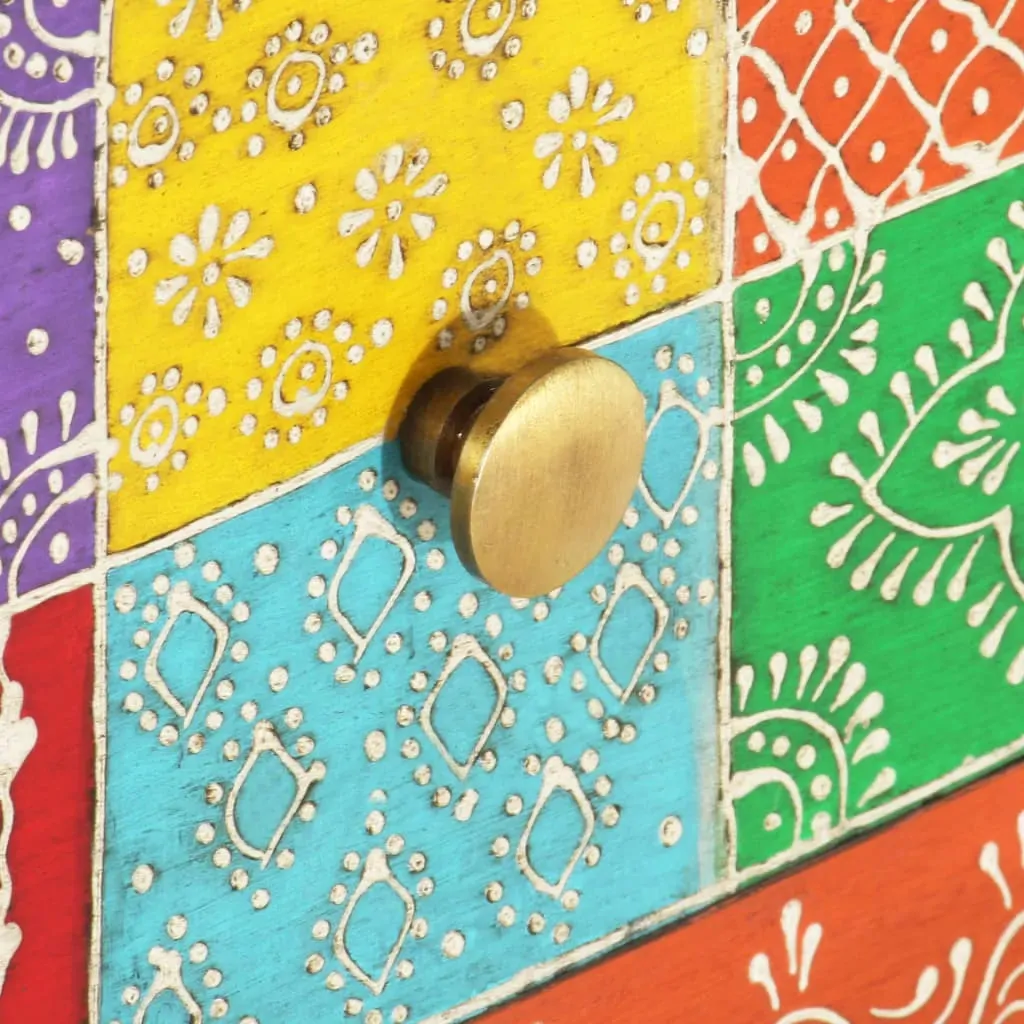 Stewart Hand Painted Bedside Cabinet 40x30x50 cm Solid Mango Wood Price