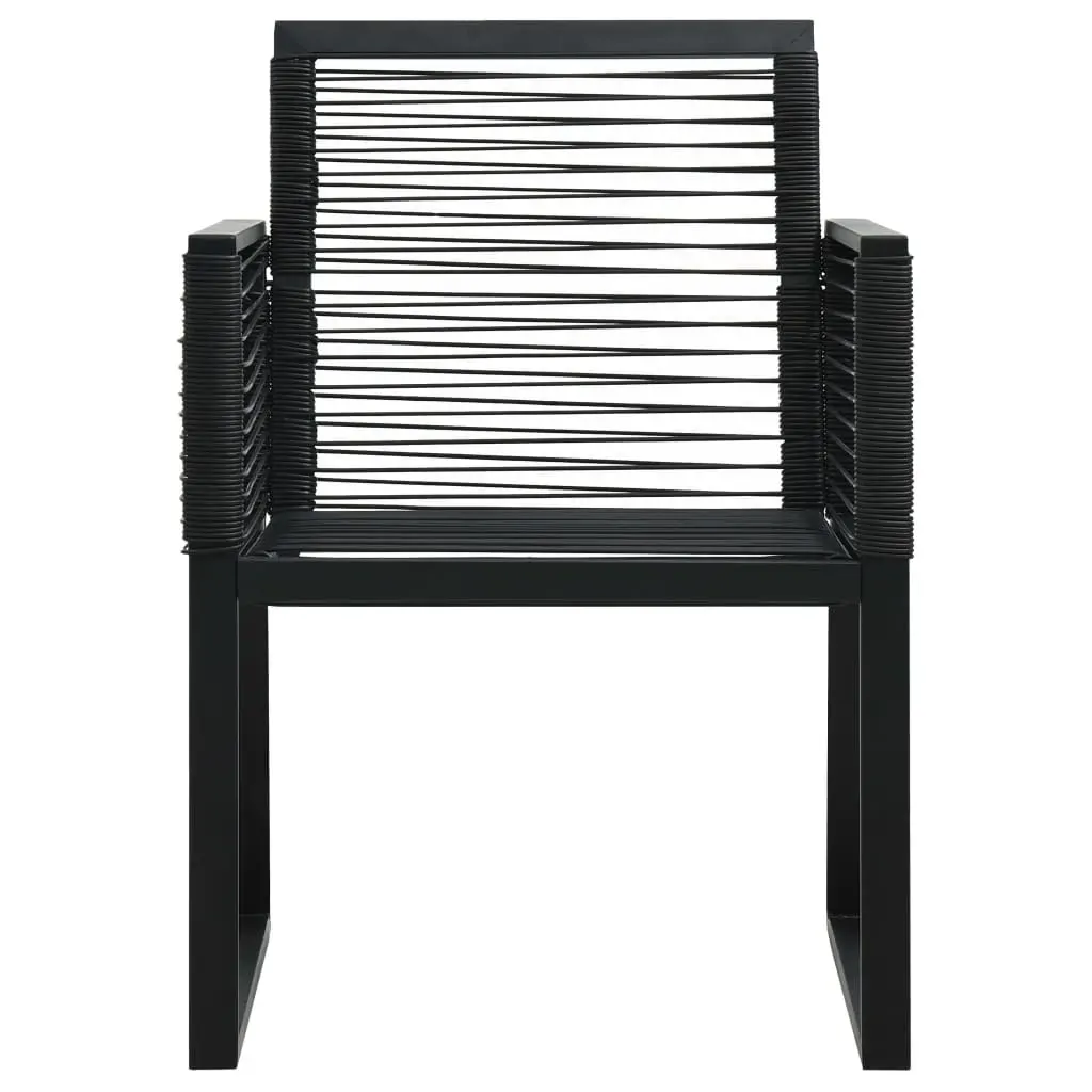 Outdoor Dining Set PVC Rattan Black Price