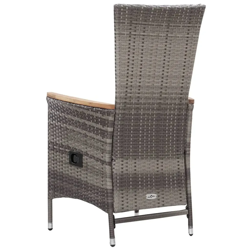 3 Piece Garden Lounge Set with Cushions Poly Rattan Grey Price