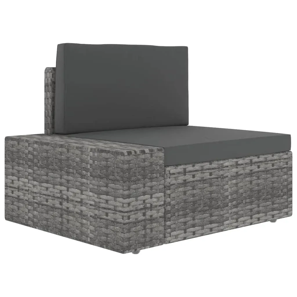 Garden Lounge Set with Cushions Grey Poly Rattan Price