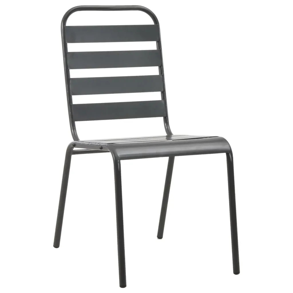 Garden Dining Set Steel Dark Grey Price
