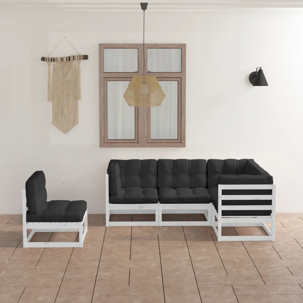 5 Piece Garden Lounge Set Solid Pinewood Price