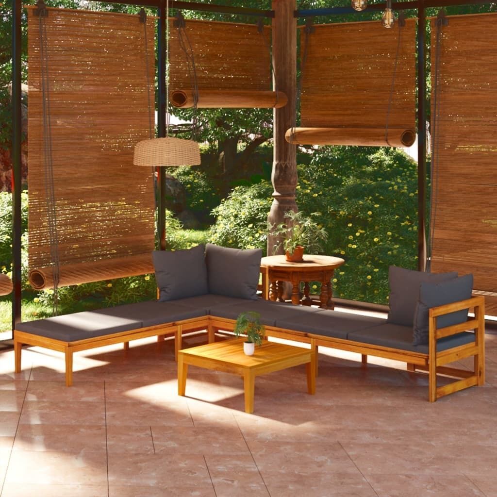 Garden Lounge Set with Cushions Acacia Wood Price