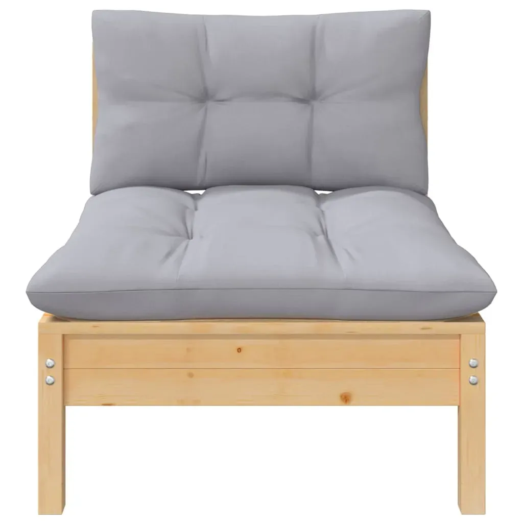 5 Piece Garden Lounge Set with Cushions Solid Pinewood Price