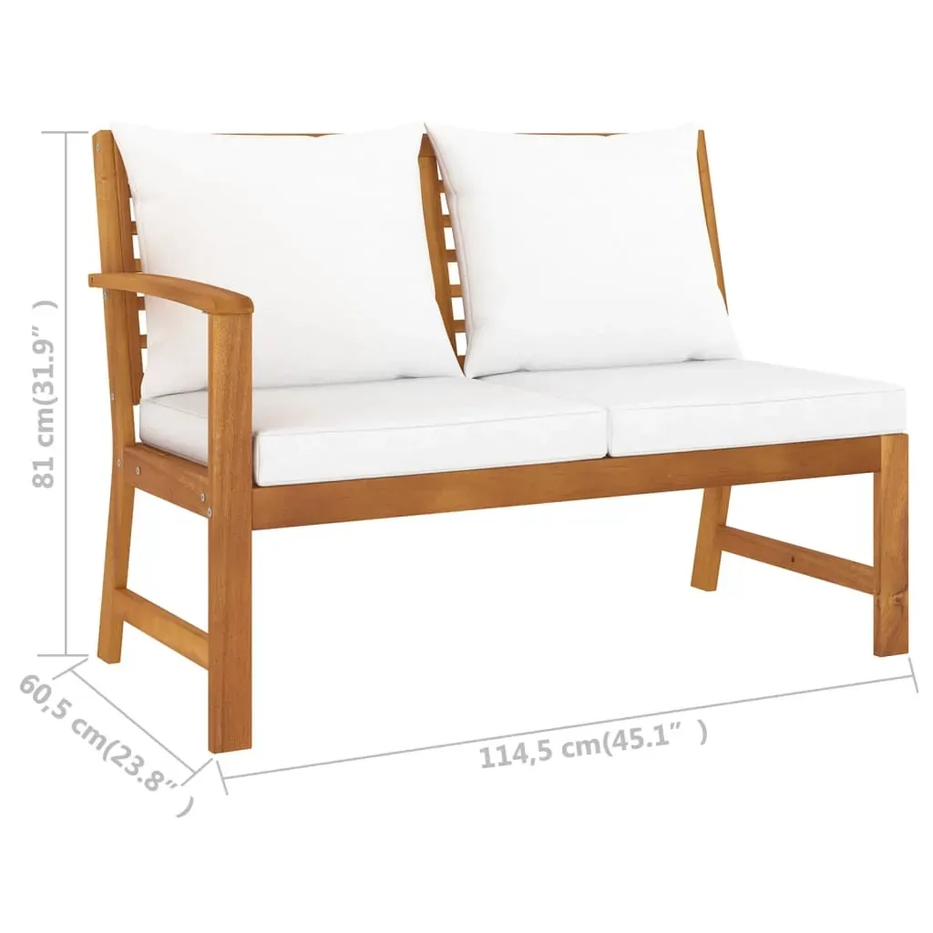 Garden Bench 114.5 cm with Cushion Solid Acacia Wood Price
