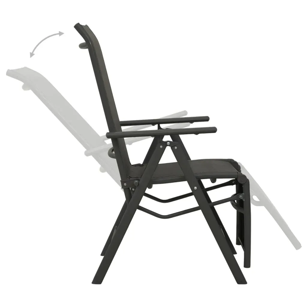 Reclining Garden Chairs 2pcs Textilene and Aluminium Price