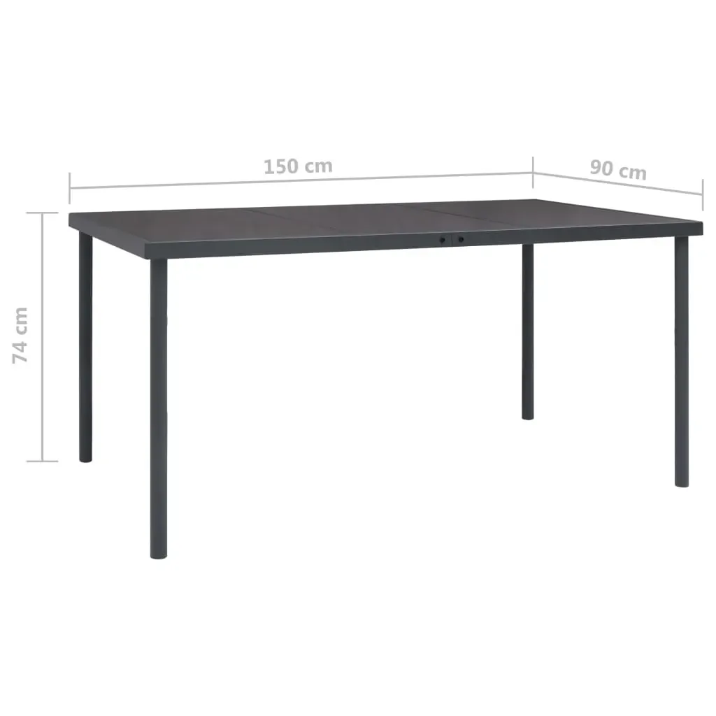 Outdoor Dining Table Anthracite Steel Price