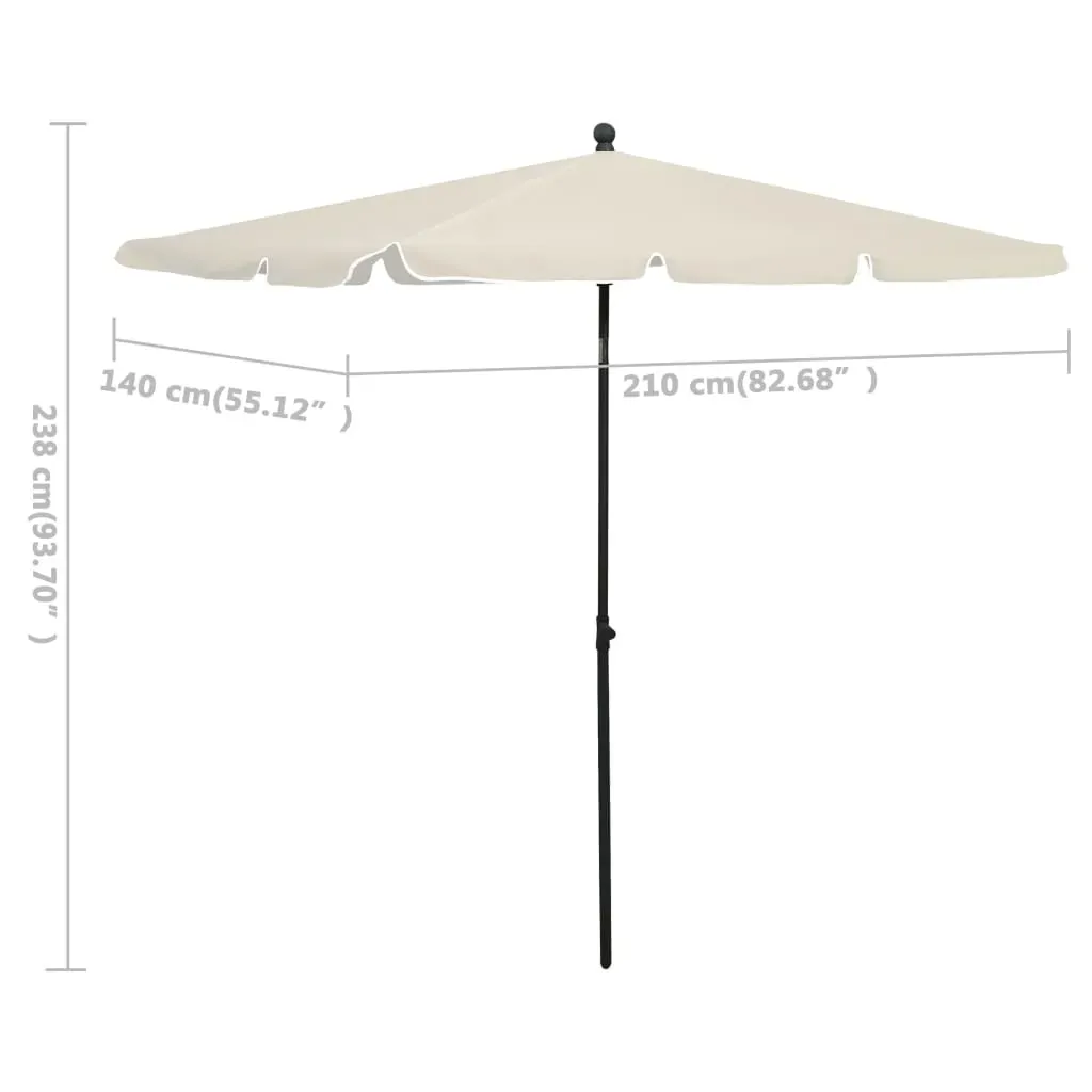 Garden Parasol with Pole 210x140 cm Price
