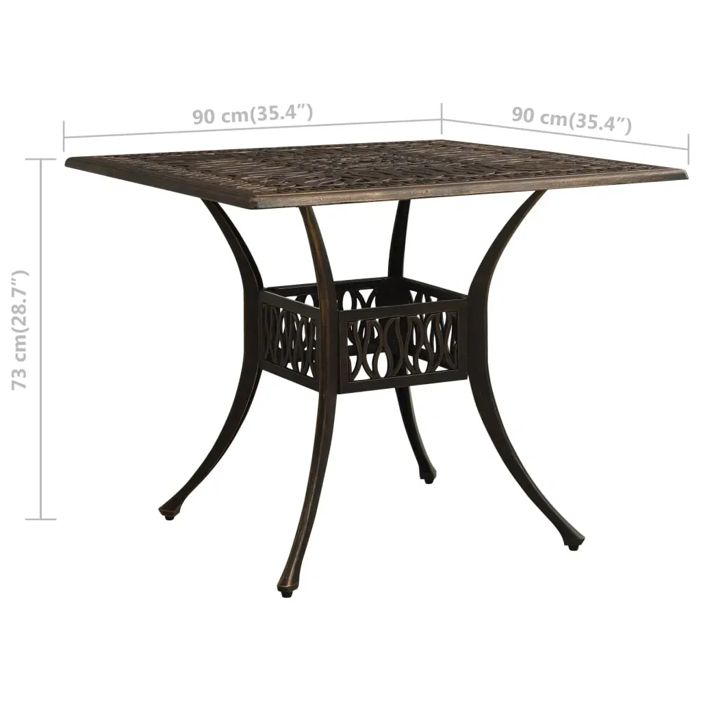 Garden Table 90x90x73 cm Cast Aluminium Price