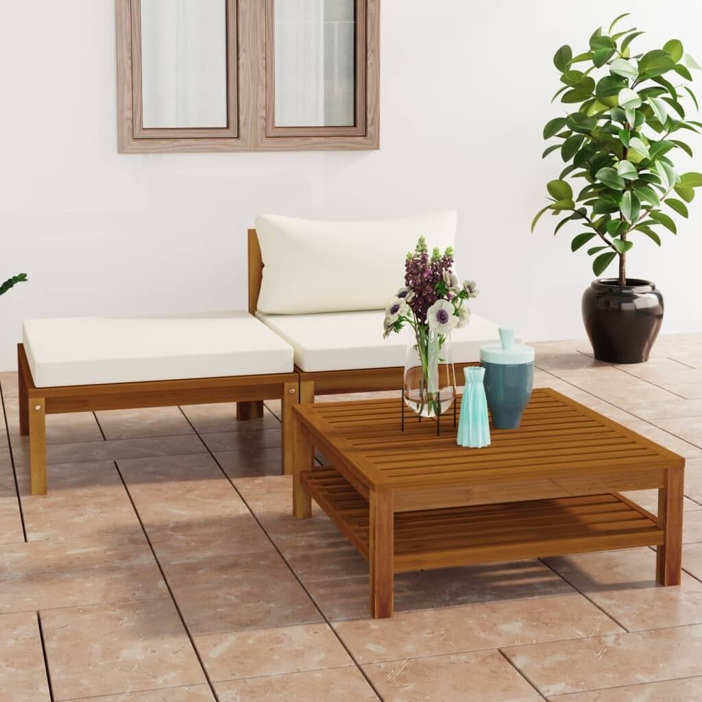 Corner Sofas with Cushions Solid Acacia Wood Price