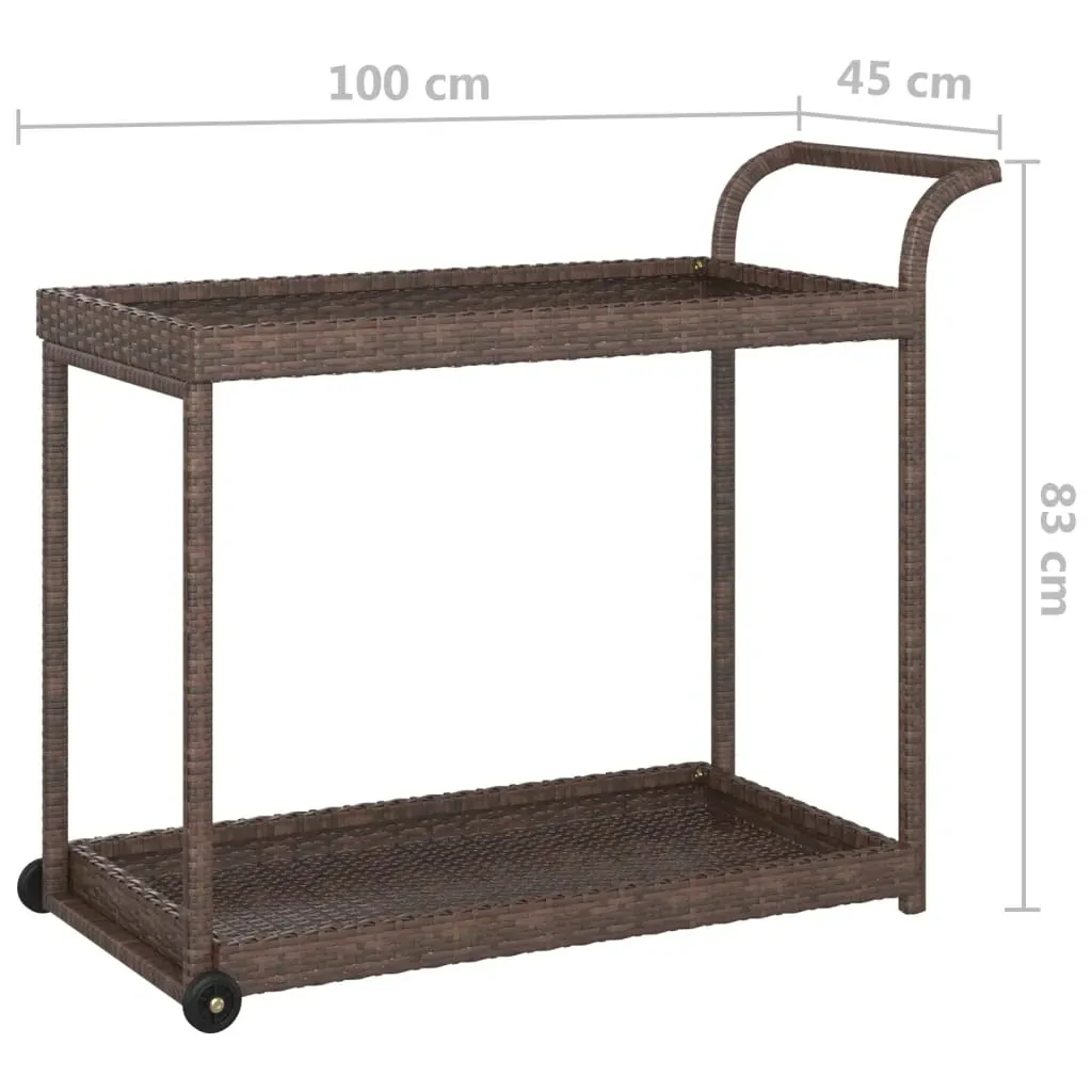Bar Cart 100x45x83 cm Poly Rattan Price