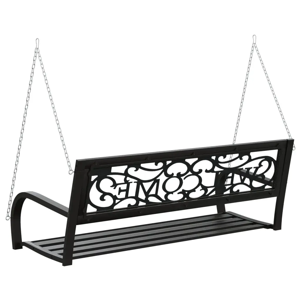 Garden Swing Bench 125 cm Steel and Plastic Black Price