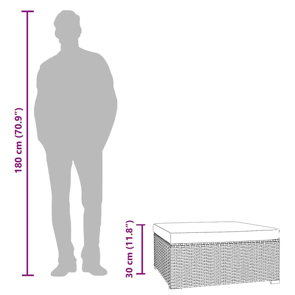 Garden Footrest with Cushion 70x70x30 cm Poly Rattan Price