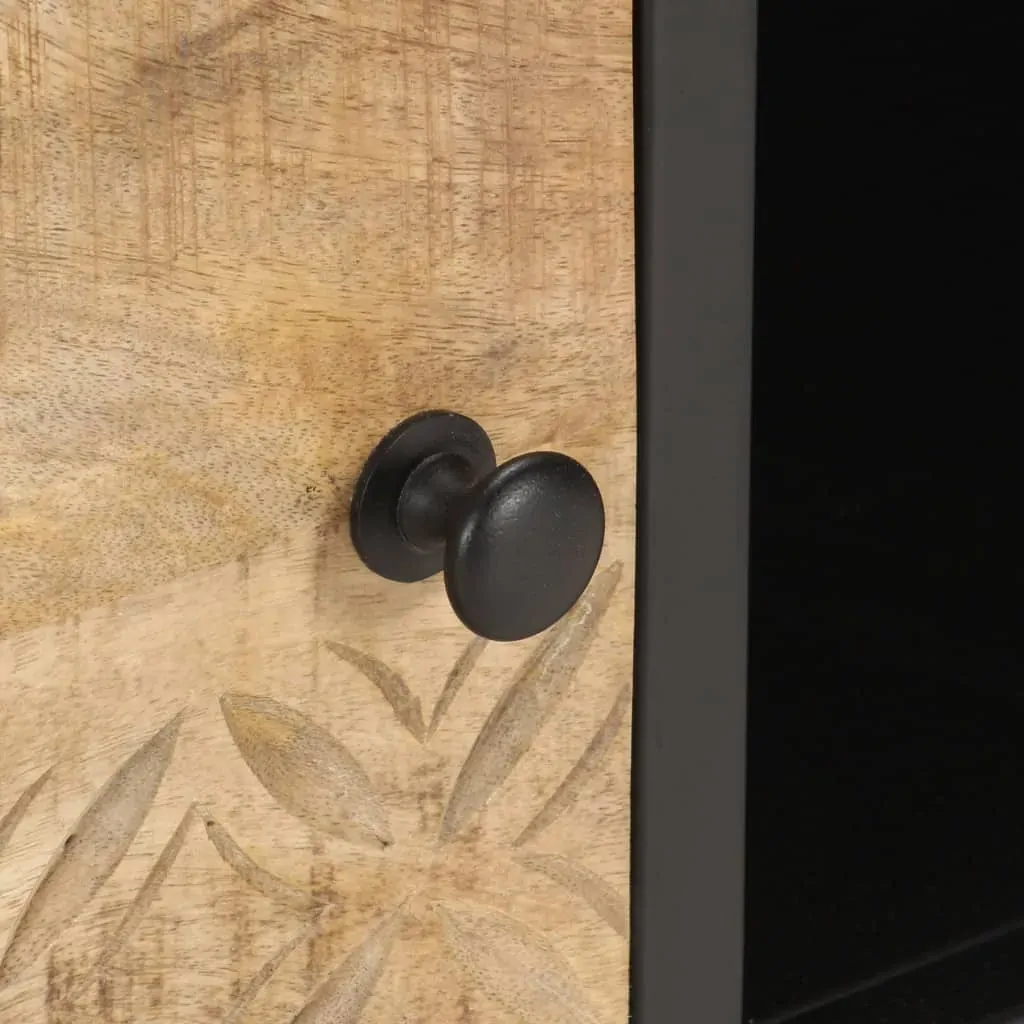 Harpenden TV Cabinet with Carved Door Rough Mango Wood Price