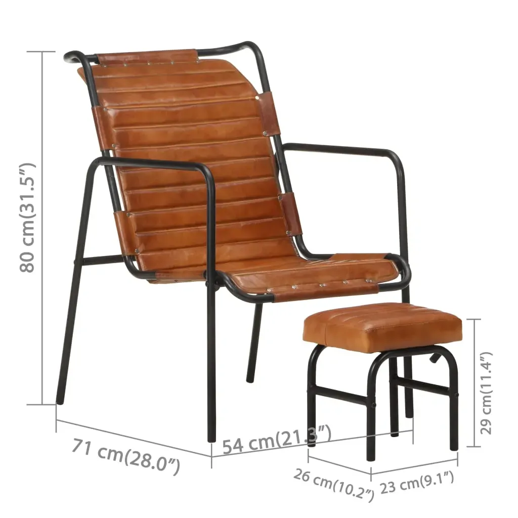 Relaxing Armchair with a Footrest Real Leather Price