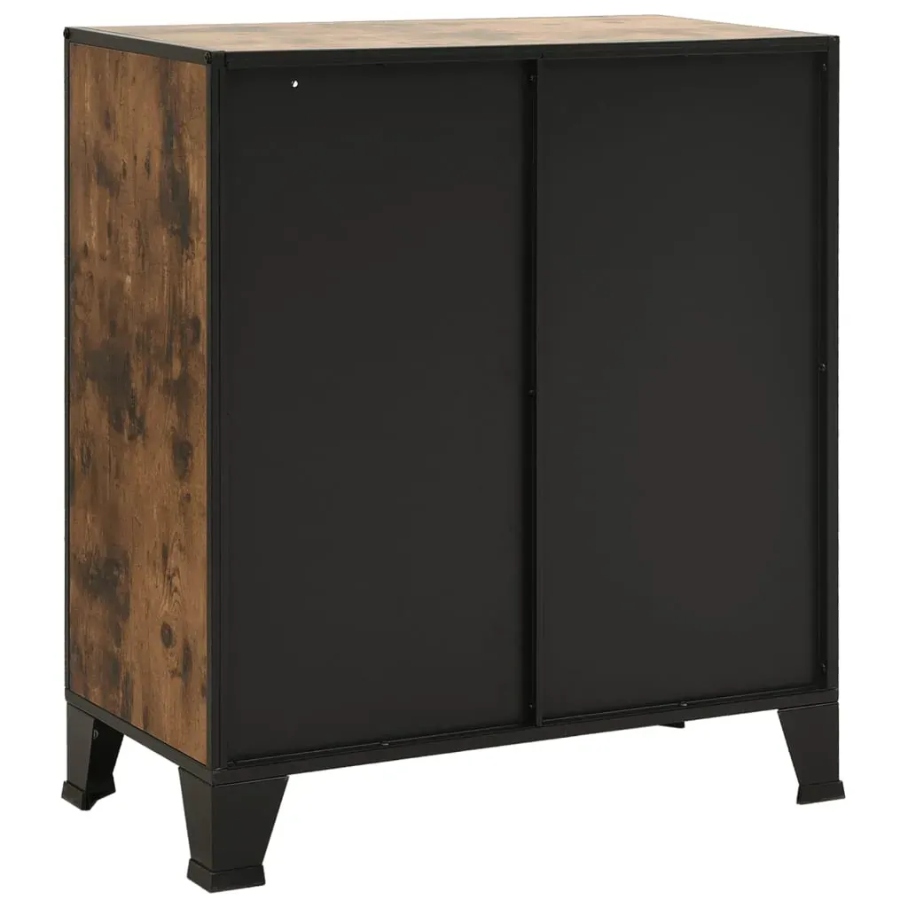 Storage Cabinet Rustic 72x36x82 cm Metal and MDF Price