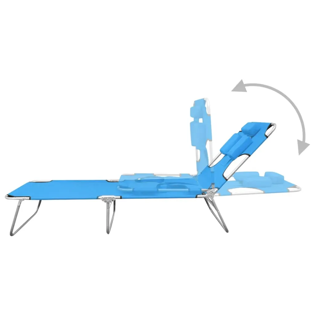 Folding Sun Lounger with Head Cushion Powder-coated Steel Price