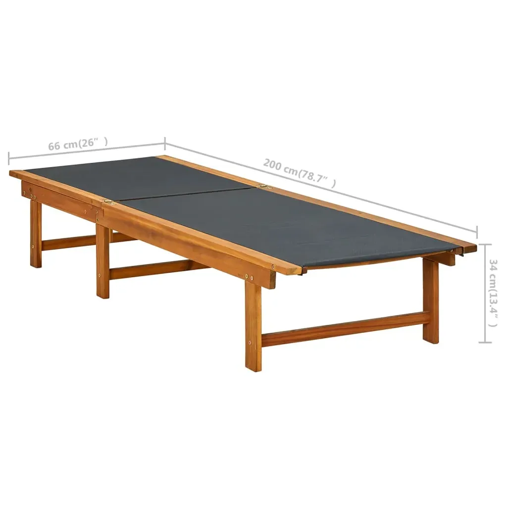 Sun Lounger Solid Acacia Wood and Textilene Price